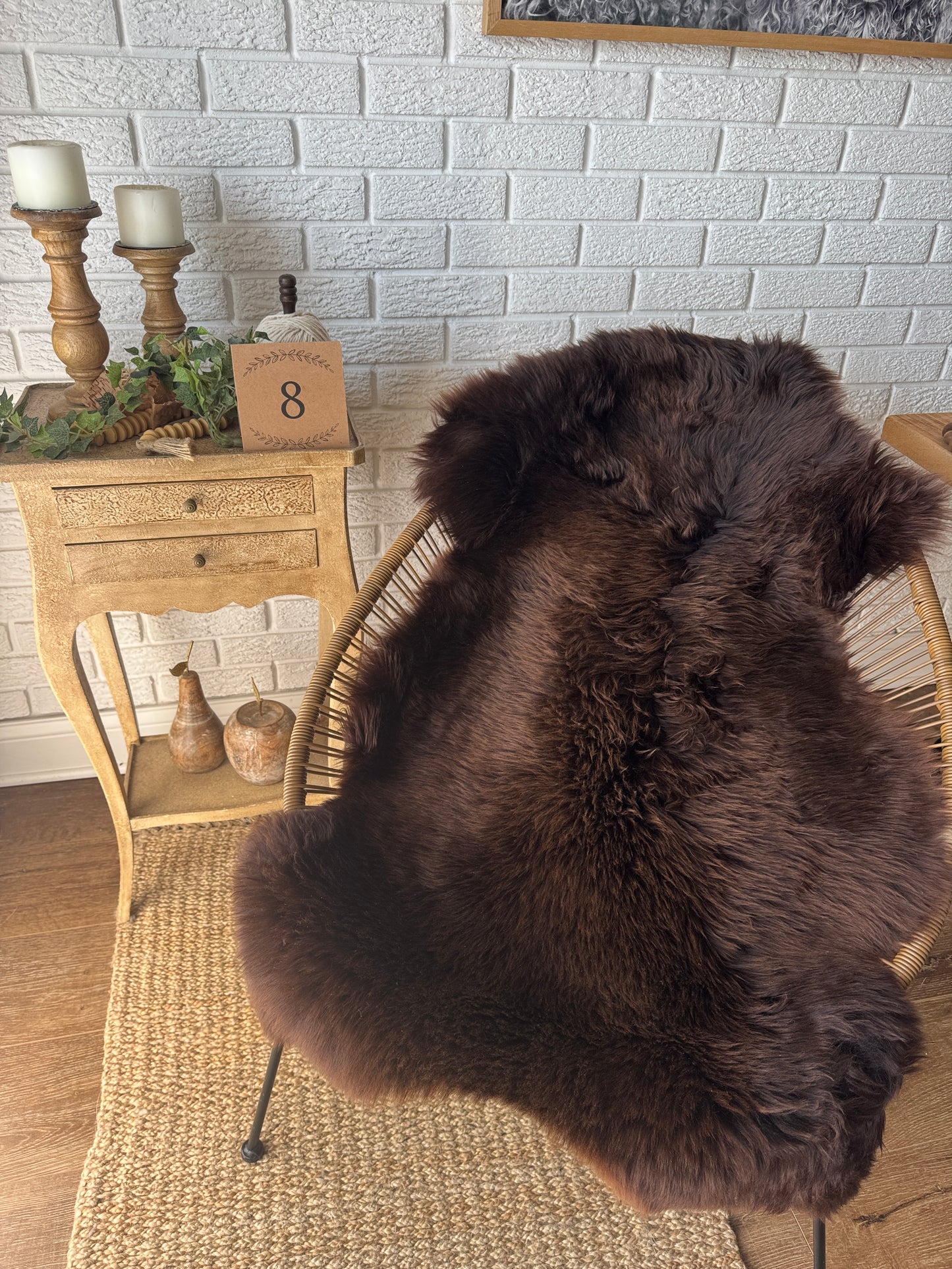 One‑of‑a‑Kind Genuine Sheepskin Rug | Natural, Eco‑Frendly, Handmade Sheepskin throw BSW2