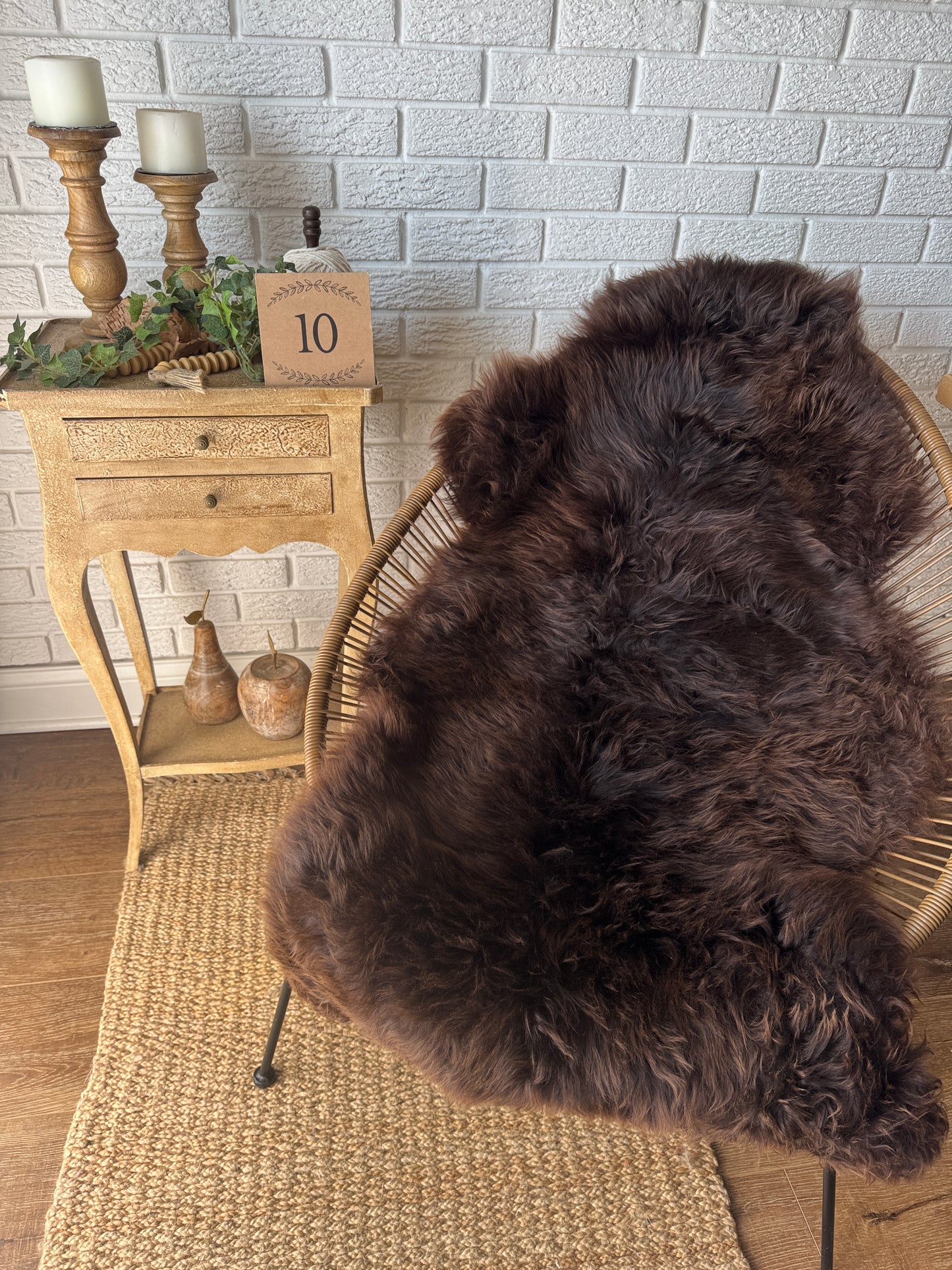 One‑of‑a‑Kind Genuine Sheepskin Rug | Natural, Eco‑Frendly, Handmade Sheepskin throw BSW2