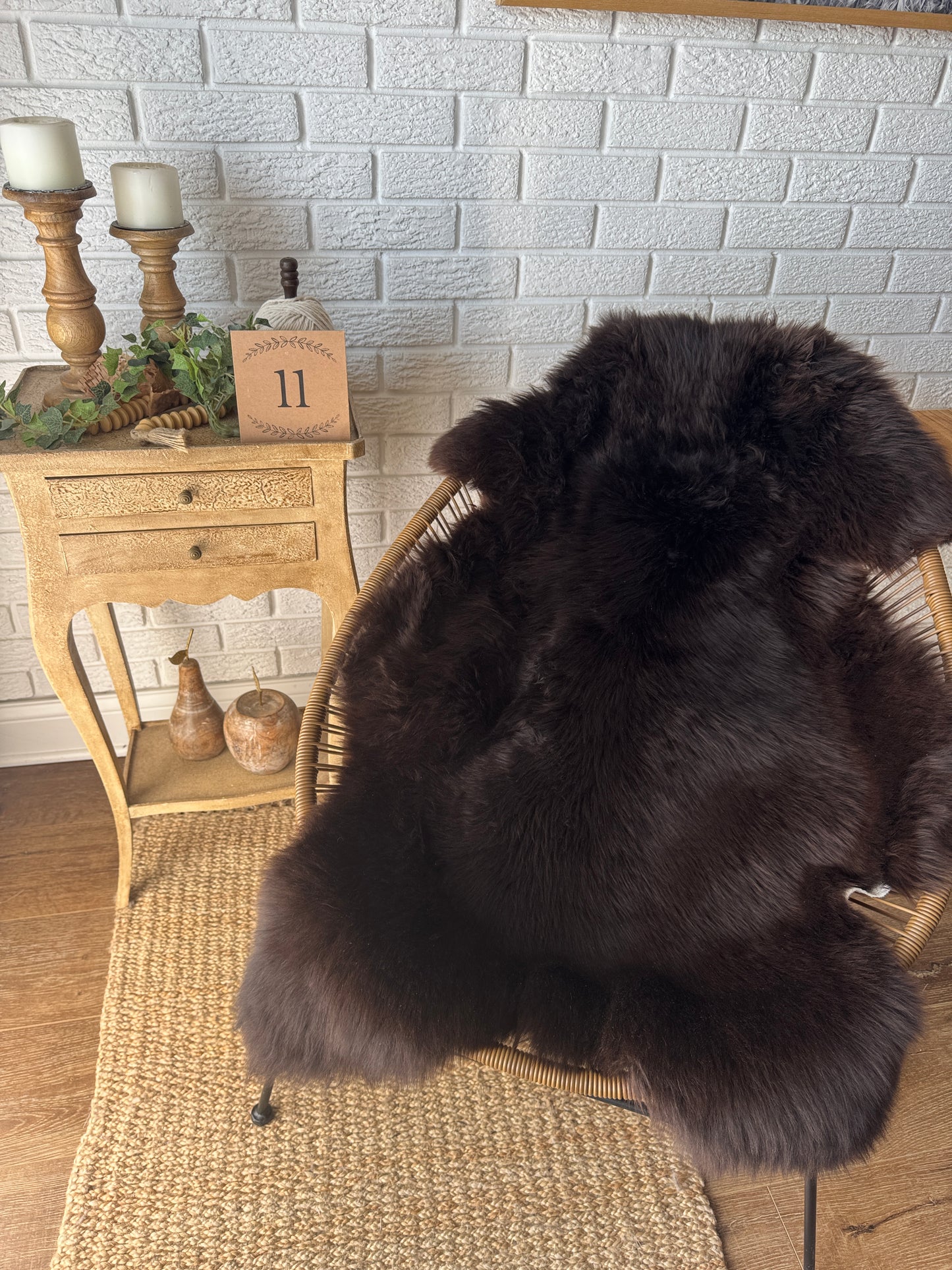 One‑of‑a‑Kind Genuine Sheepskin Rug | Natural, Eco‑Frendly, Handmade Sheepskin throw BSW2