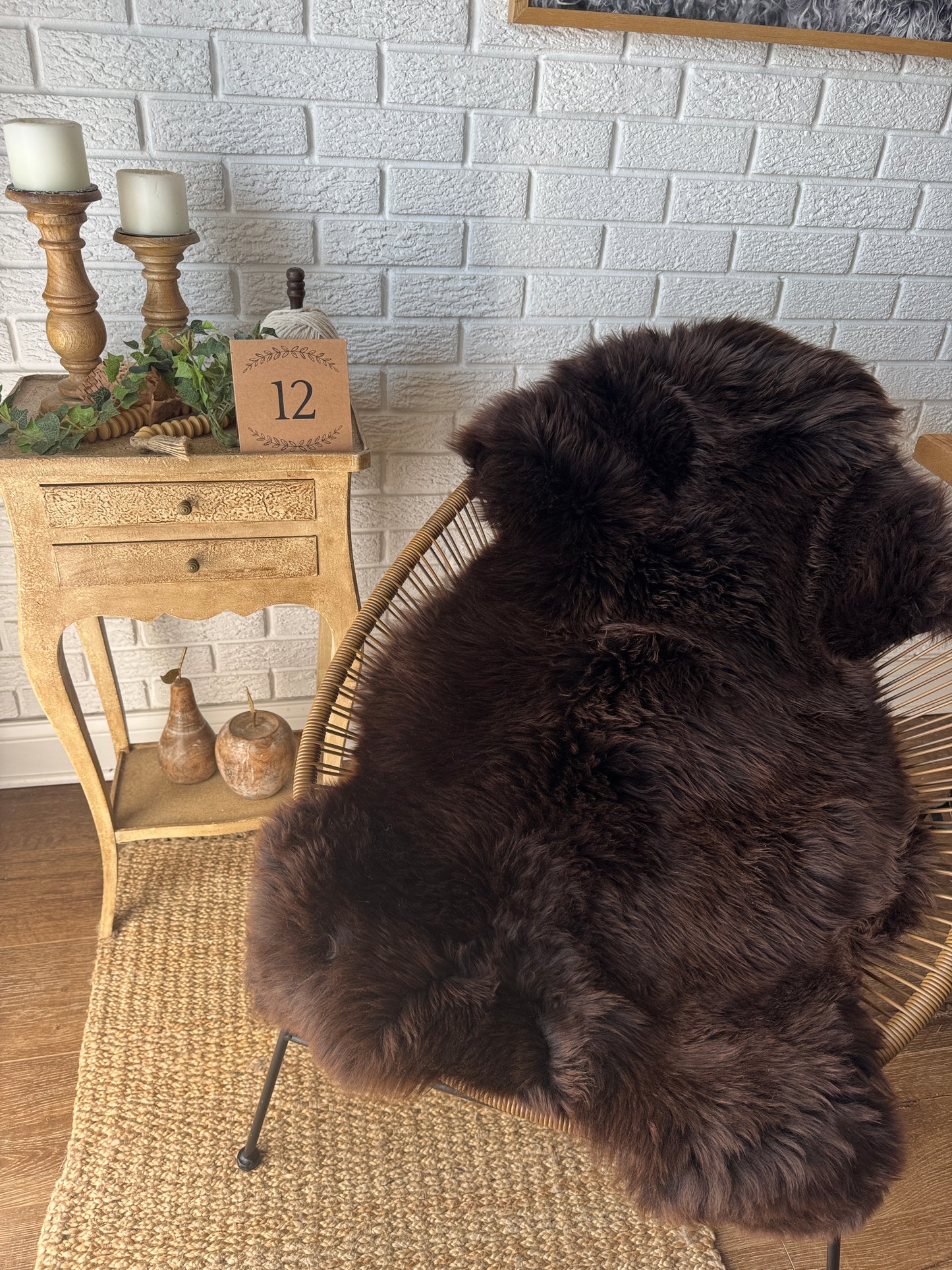 One‑of‑a‑Kind Genuine Sheepskin Rug | Natural, Eco‑Frendly, Handmade Sheepskin throw BSW2