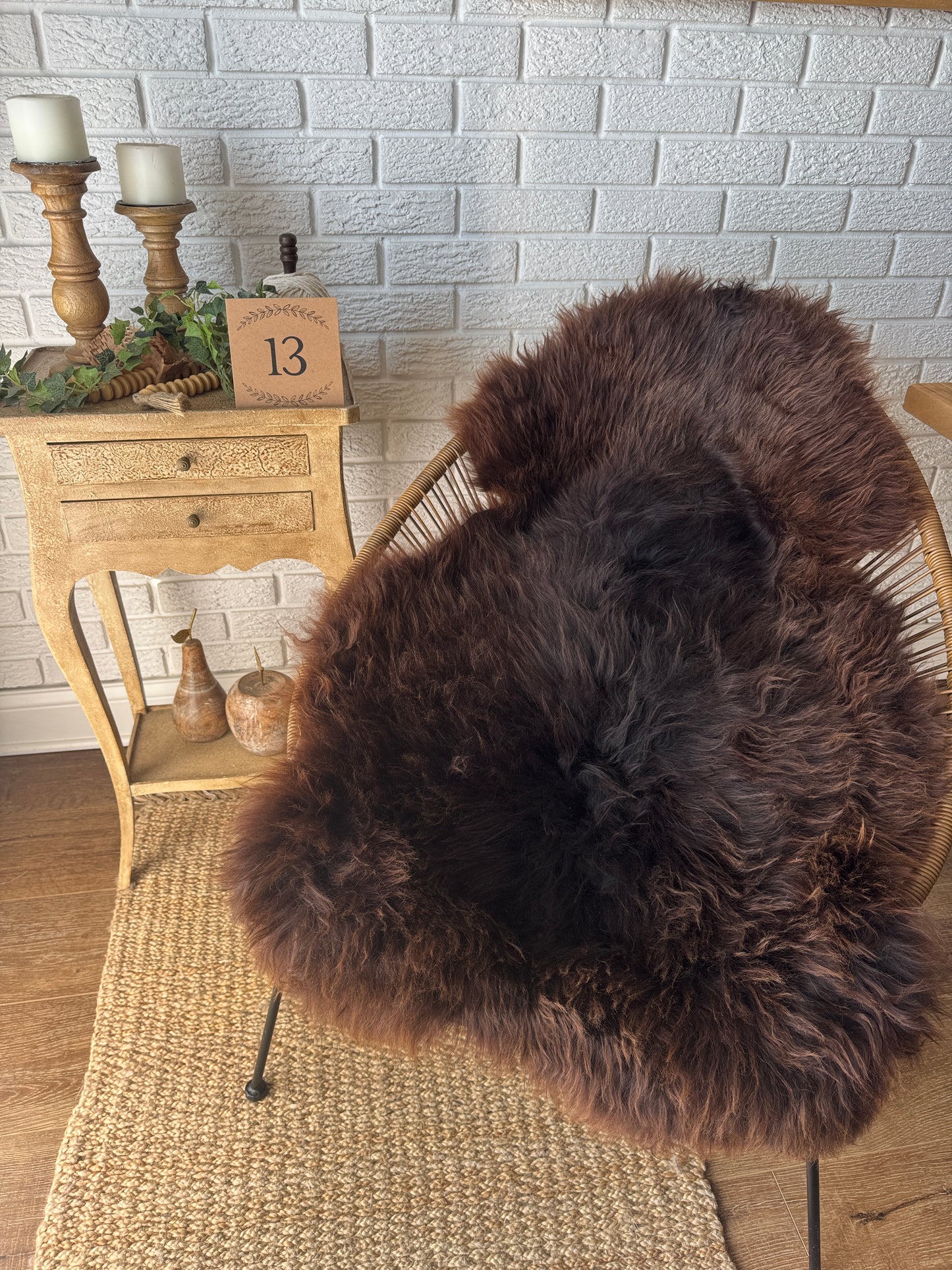 One‑of‑a‑Kind Genuine Sheepskin Rug | Natural, Eco‑Frendly, Handmade Sheepskin throw BSW2