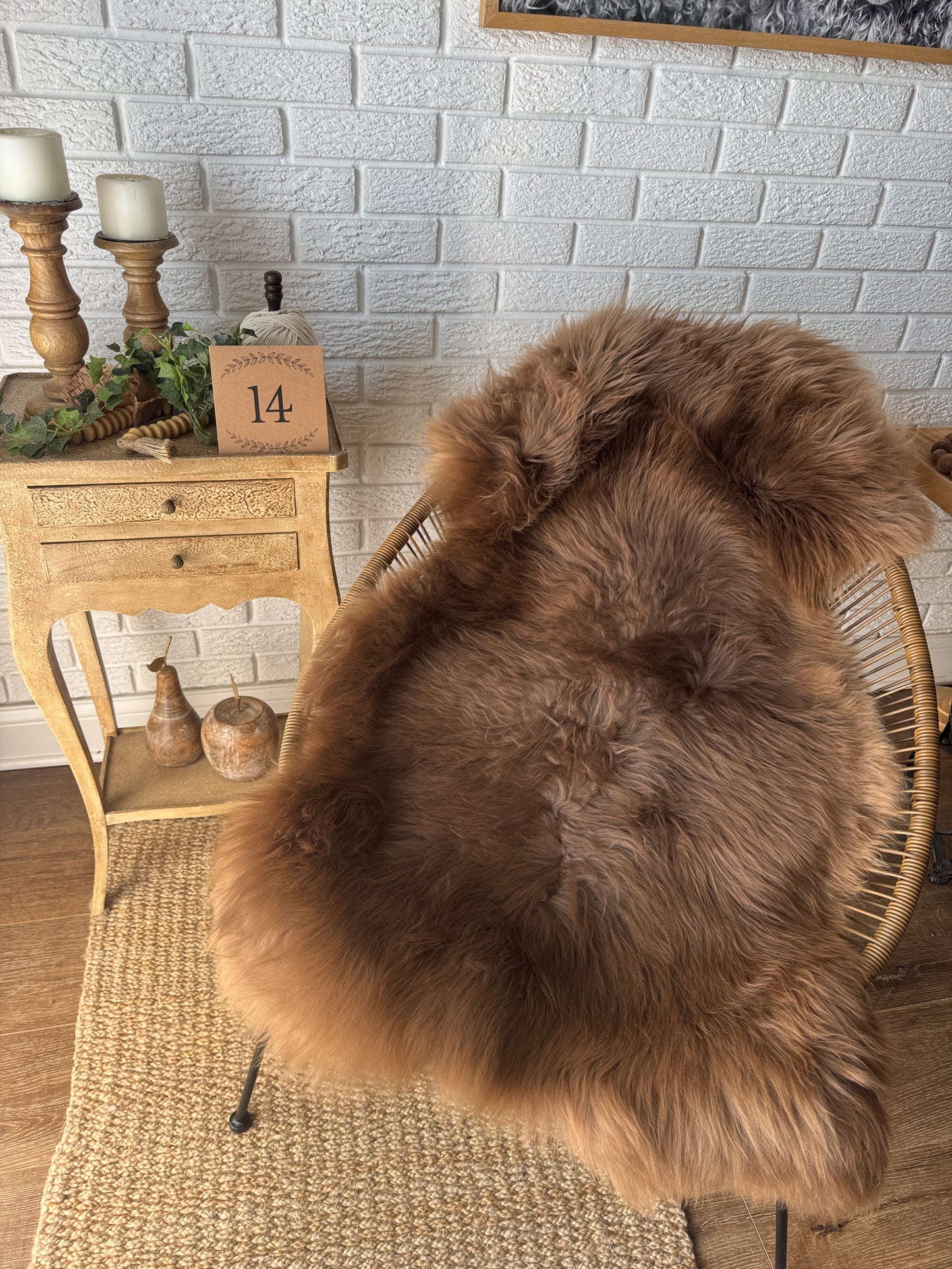 One‑of‑a‑Kind Genuine Sheepskin Rug | Natural, Eco‑Frendly, Handmade Sheepskin throw BSW2