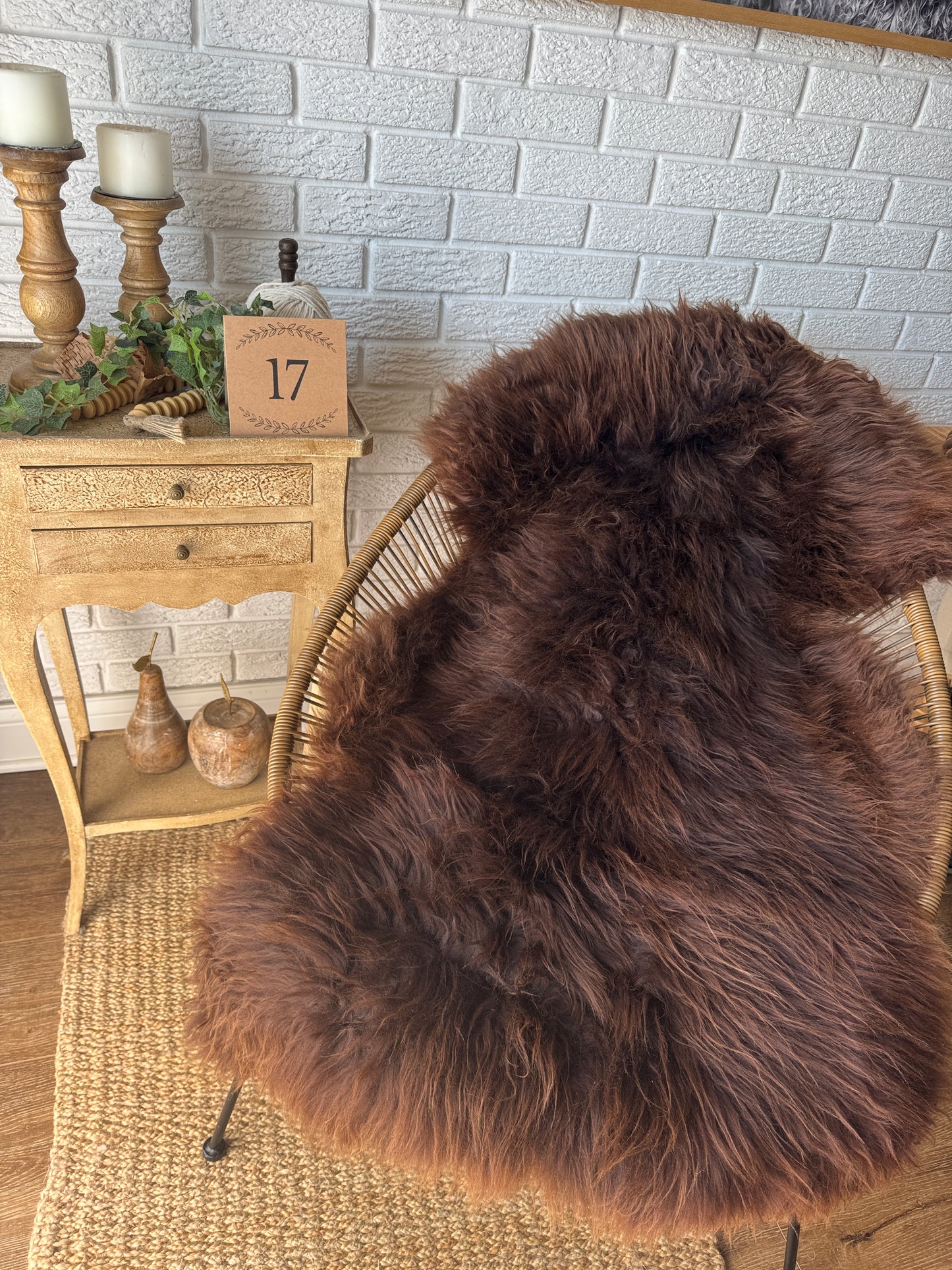One‑of‑a‑Kind Genuine Sheepskin Rug | Natural, Eco‑Frendly, Handmade Sheepskin throw BSW2