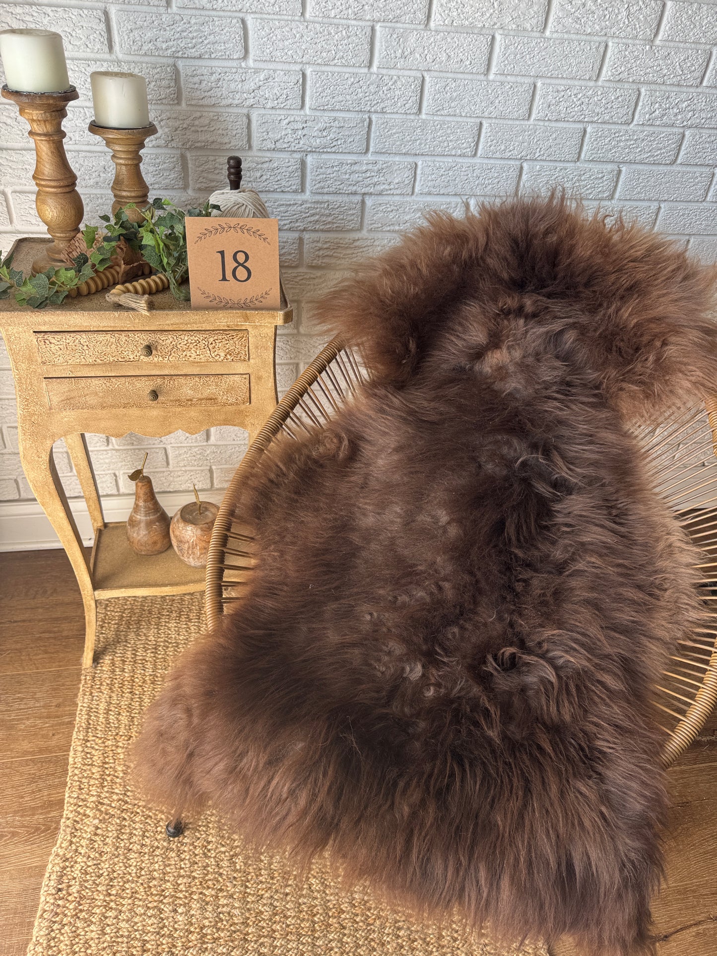 One‑of‑a‑Kind Genuine Sheepskin Rug | Natural, Eco‑Frendly, Handmade Sheepskin throw BSW2