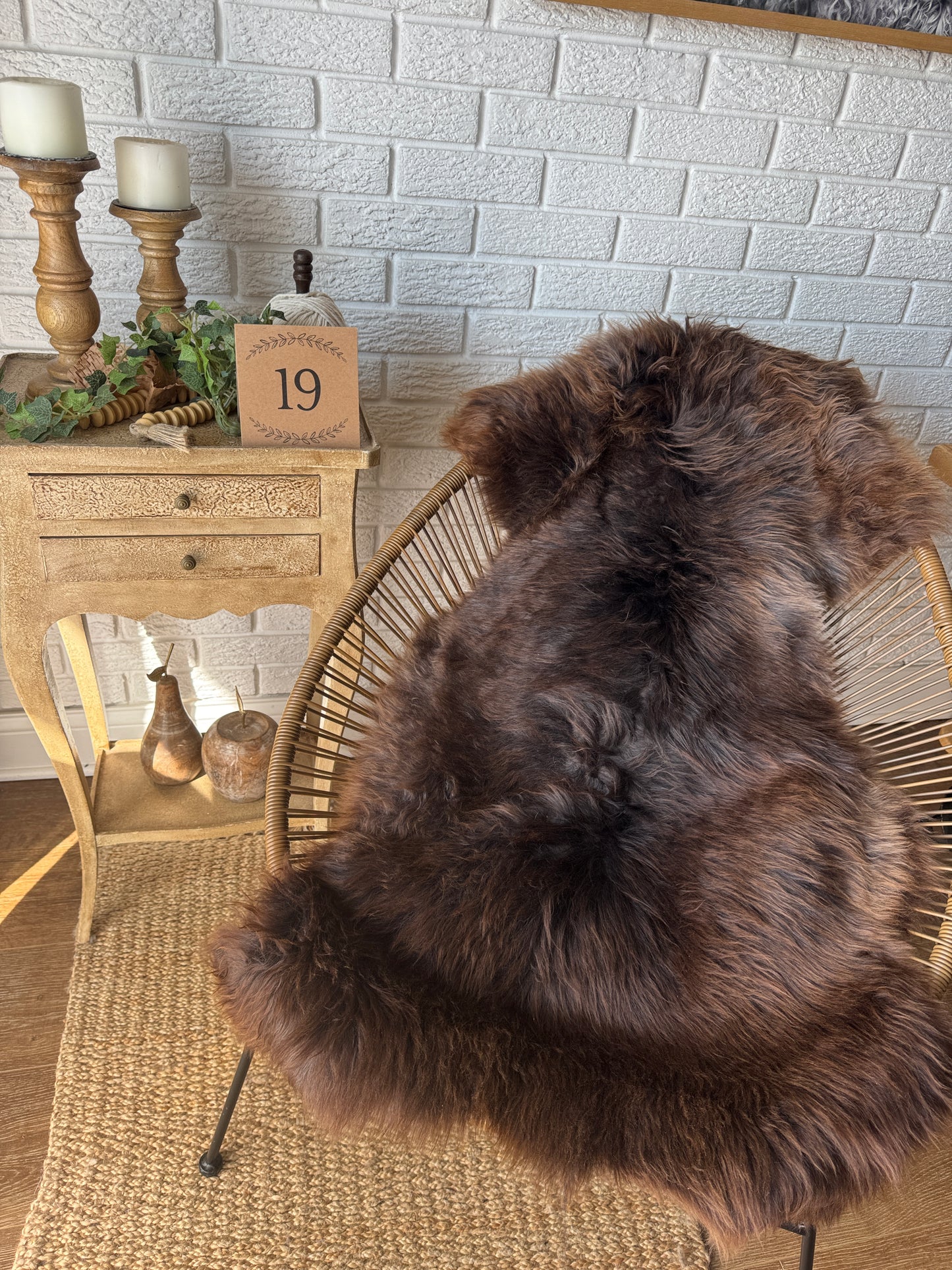 One‑of‑a‑Kind Genuine Sheepskin Rug | Natural, Eco‑Frendly, Handmade Sheepskin throw BSW2