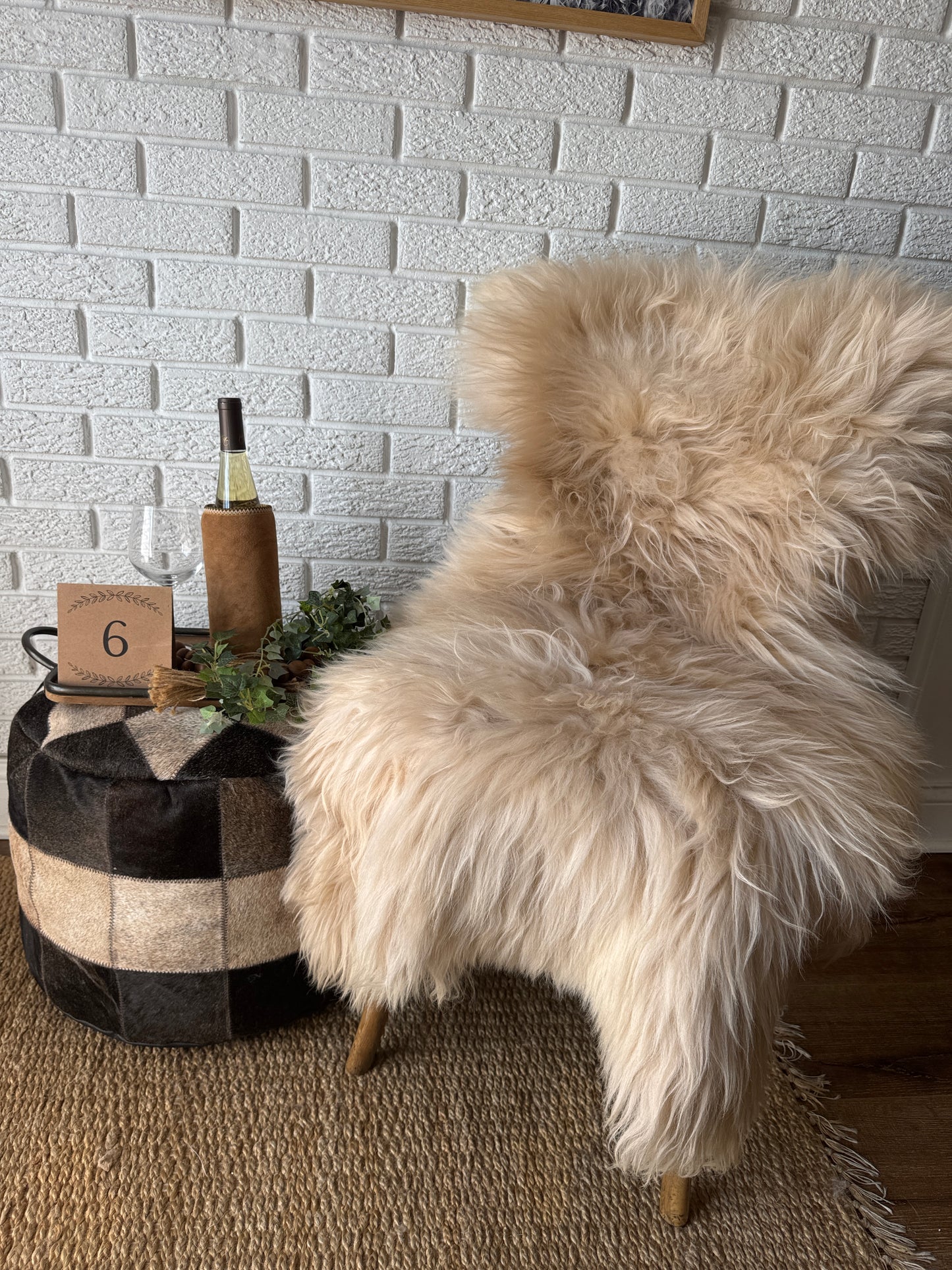One‑of‑a‑Kind Genuine Sheepskin Rug | Natural, Eco‑Frendly, Handmade Sheepskin throw IMP3