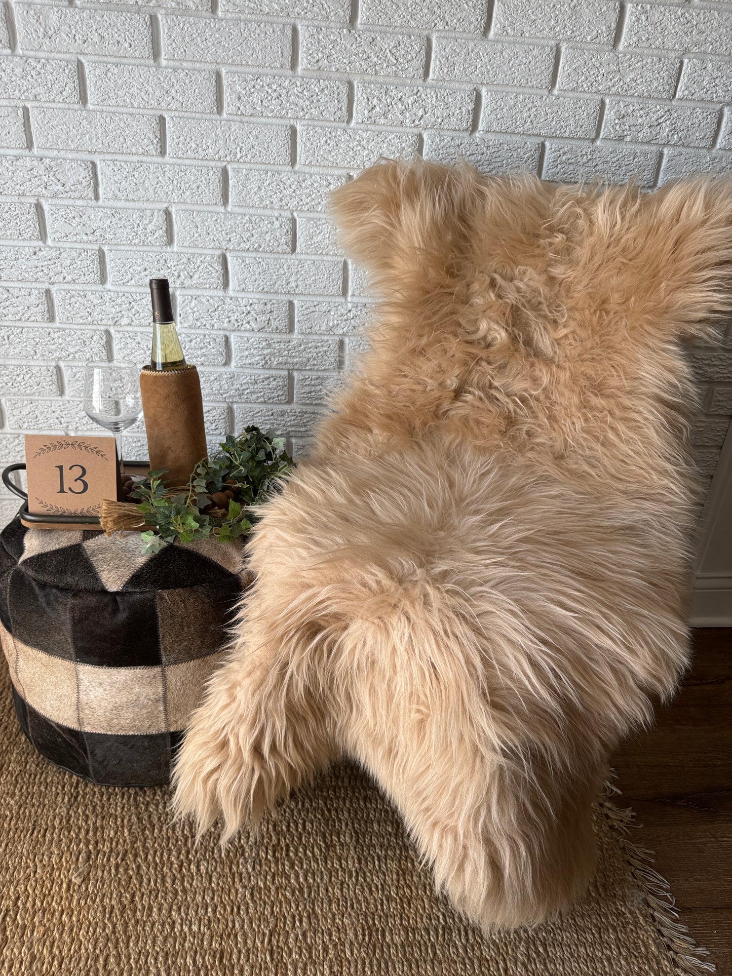 One‑of‑a‑Kind Genuine Sheepskin Rug | Natural, Eco‑Frendly, Handmade Sheepskin throw IMP3