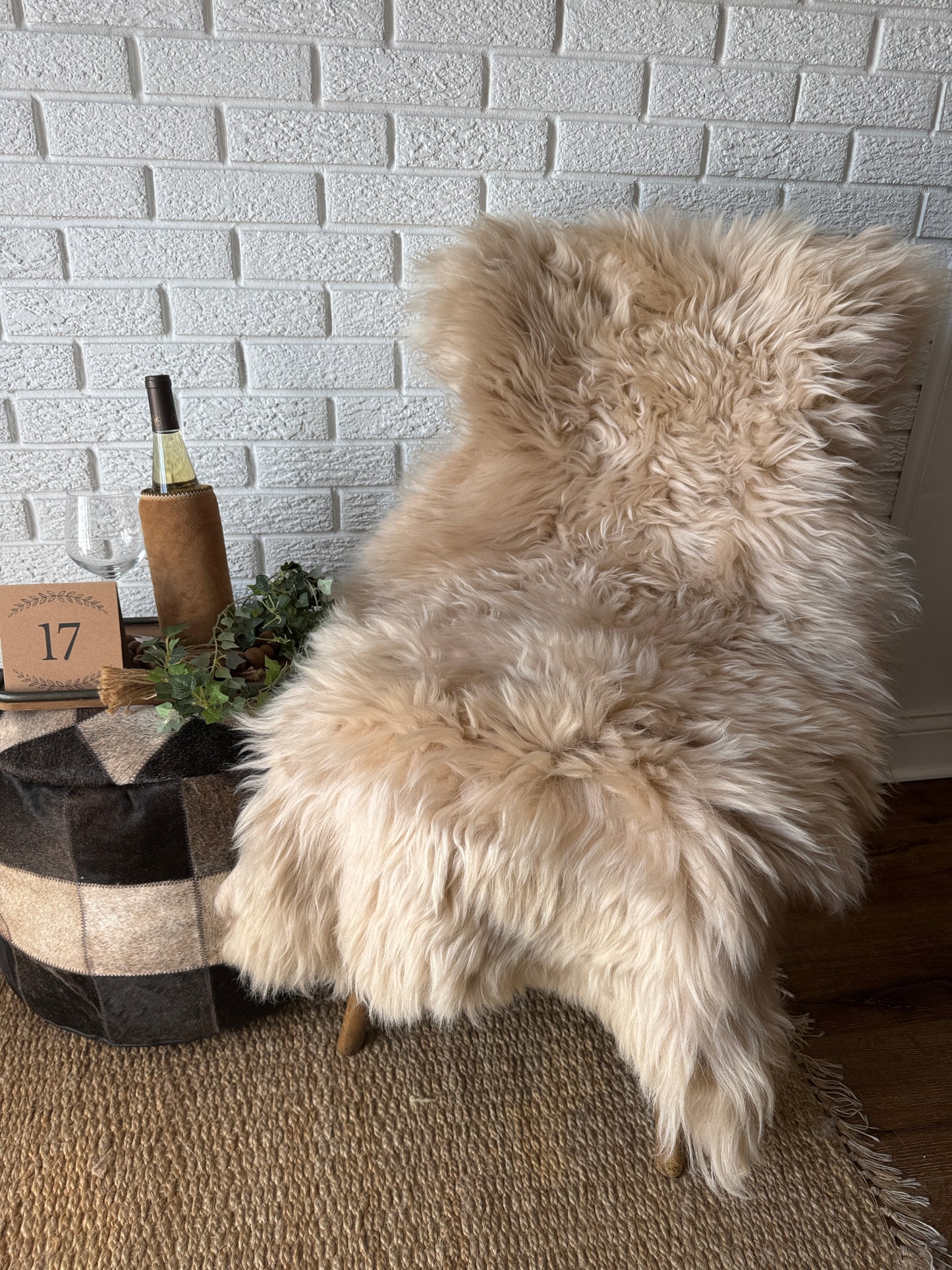 One‑of‑a‑Kind Genuine Sheepskin Rug | Natural, Eco‑Frendly, Handmade Sheepskin throw IMP3