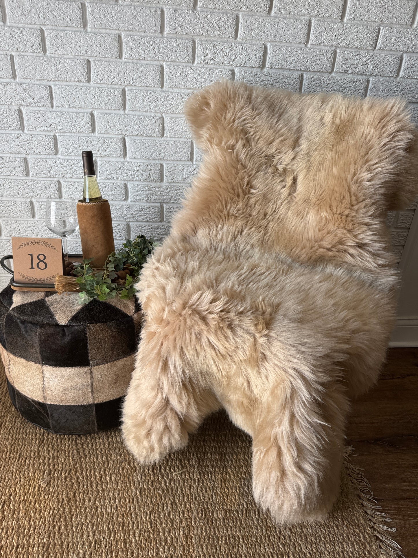 One‑of‑a‑Kind Genuine Sheepskin Rug | Natural, Eco‑Frendly, Handmade Sheepskin throw IMP3