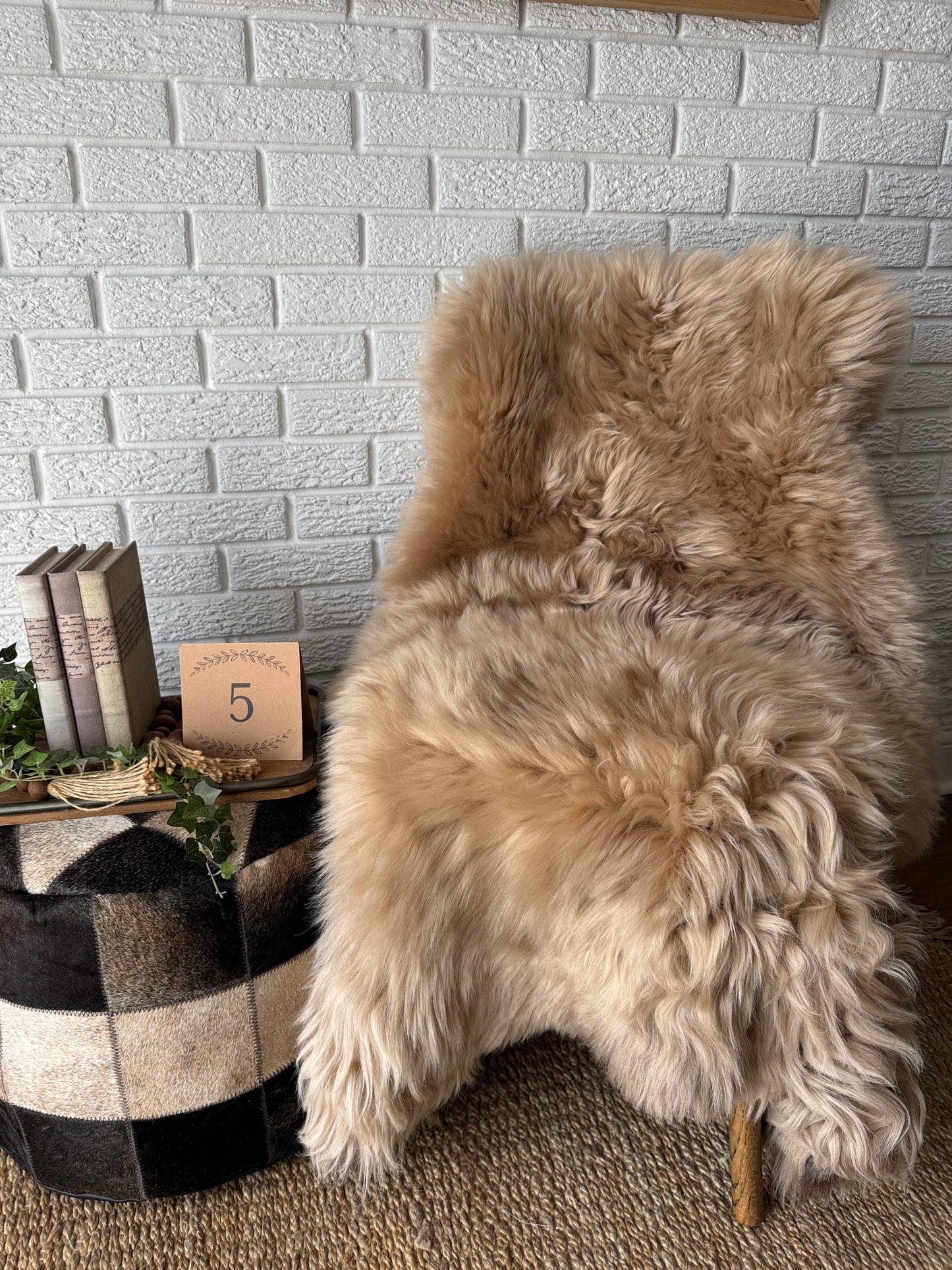 Long‑Hair Genuine Sheepskin Rug – One‑of‑a‑Kind Decorative Hide CAR-LG