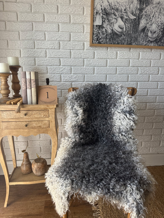 Follkee Gotland Sheepskin Rug & Couch Throw – Luxurious Natural , HandMade Curly natural beauty