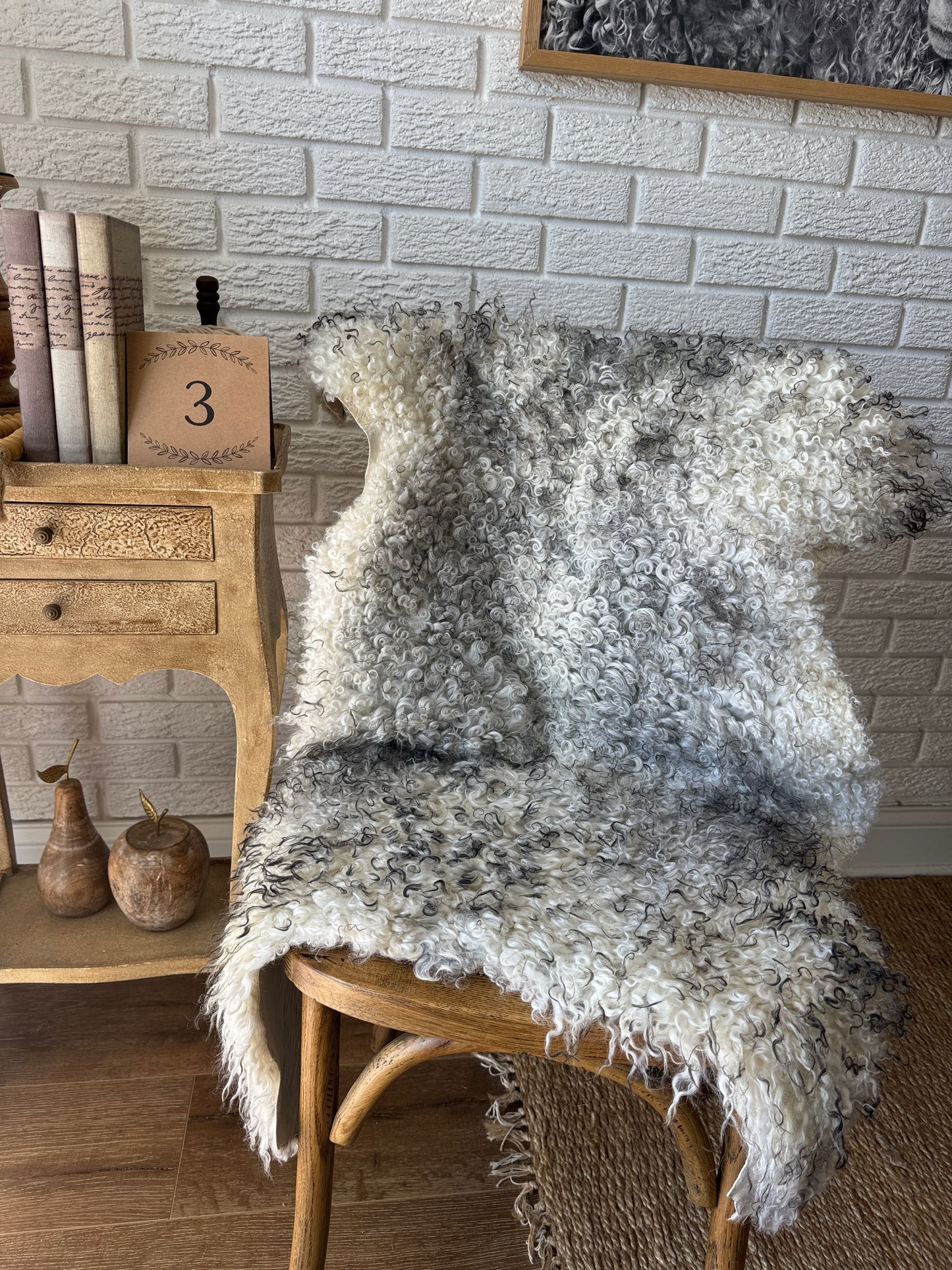 Follkee Gotland Sheepskin Rug & Couch Throw – Luxurious Natural , HandMade Curly natural beauty