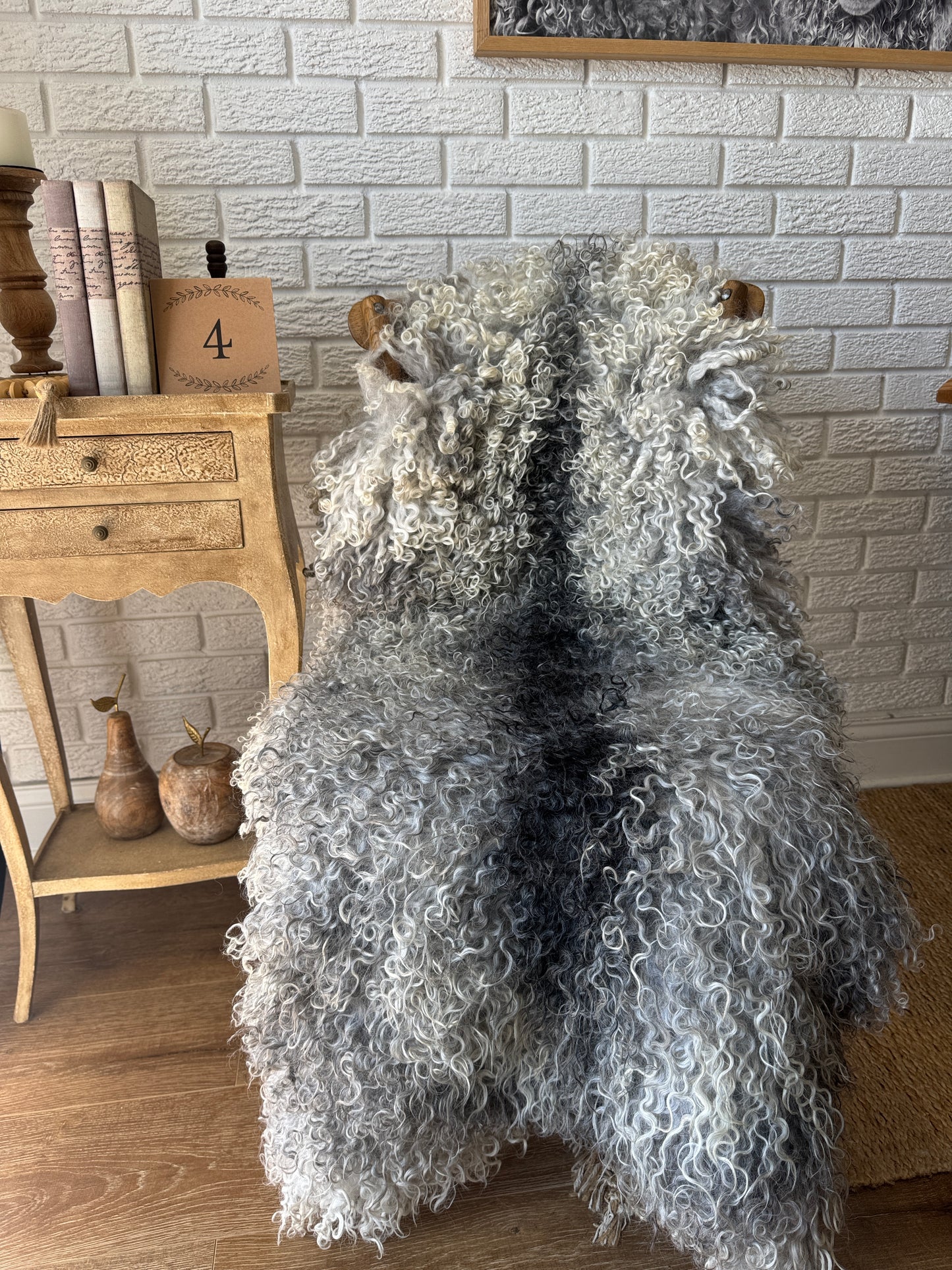 Follkee Gotland Sheepskin Rug & Couch Throw – Luxurious Natural , HandMade Curly natural beauty