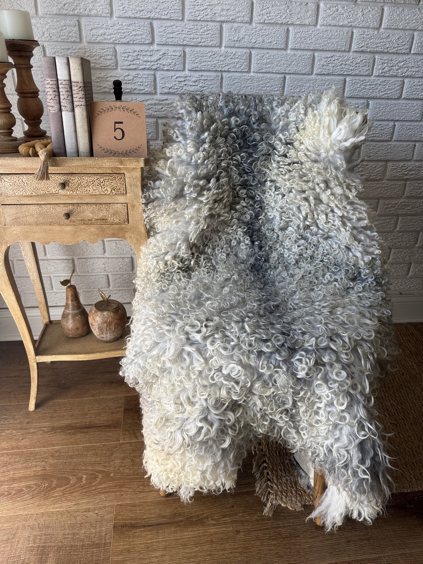 Follkee Gotland Sheepskin Rug & Couch Throw – Luxurious Natural , HandMade Curly natural beauty