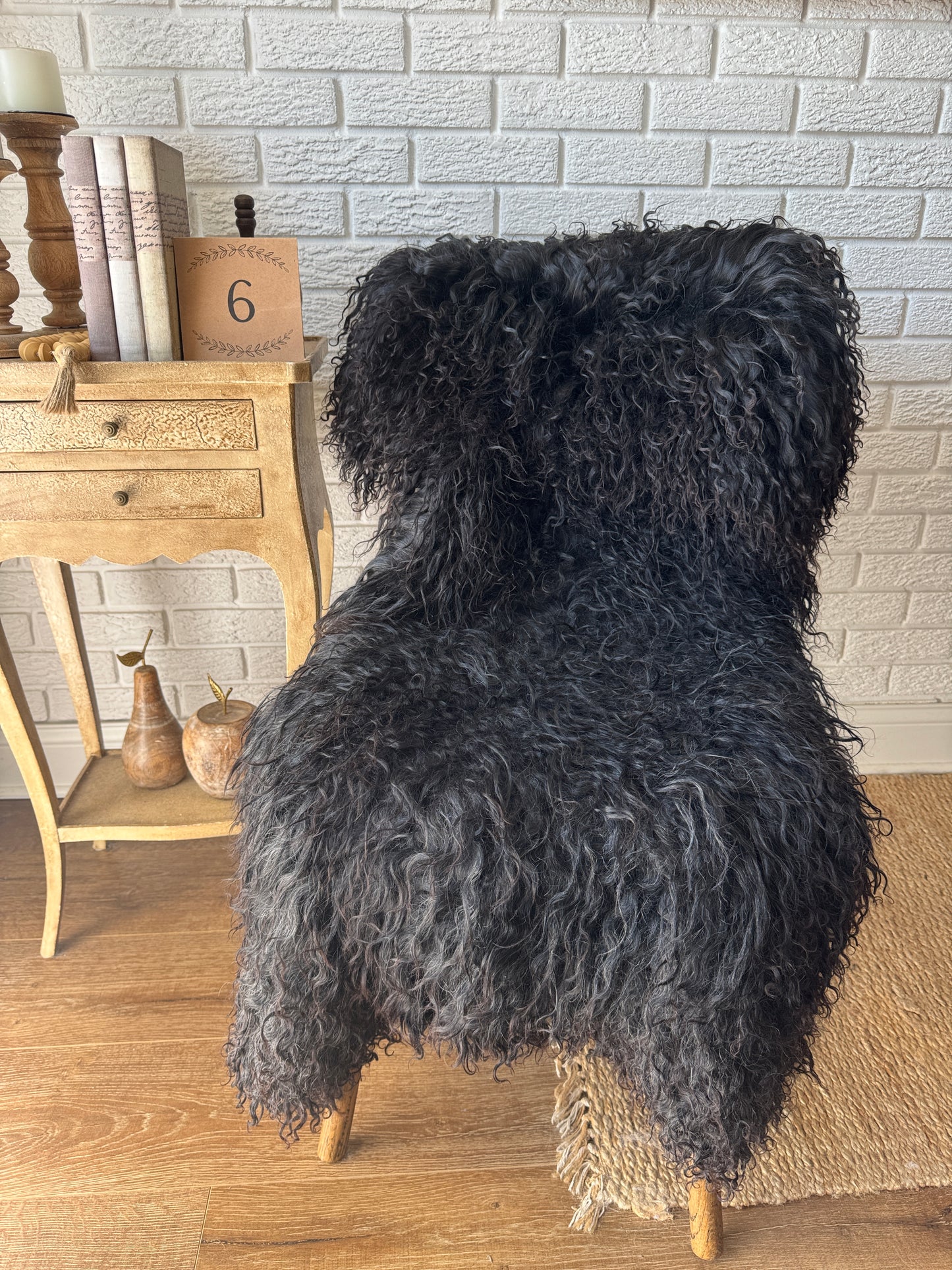 Follkee Gotland Sheepskin Rug & Couch Throw – Luxurious Natural , HandMade Curly natural beauty