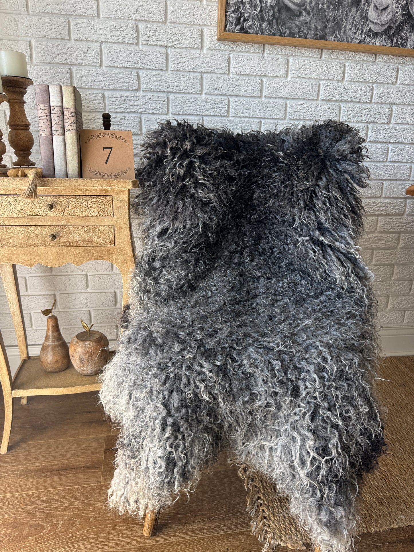 Follkee Gotland Sheepskin Rug & Couch Throw – Luxurious Natural , HandMade Curly natural beauty