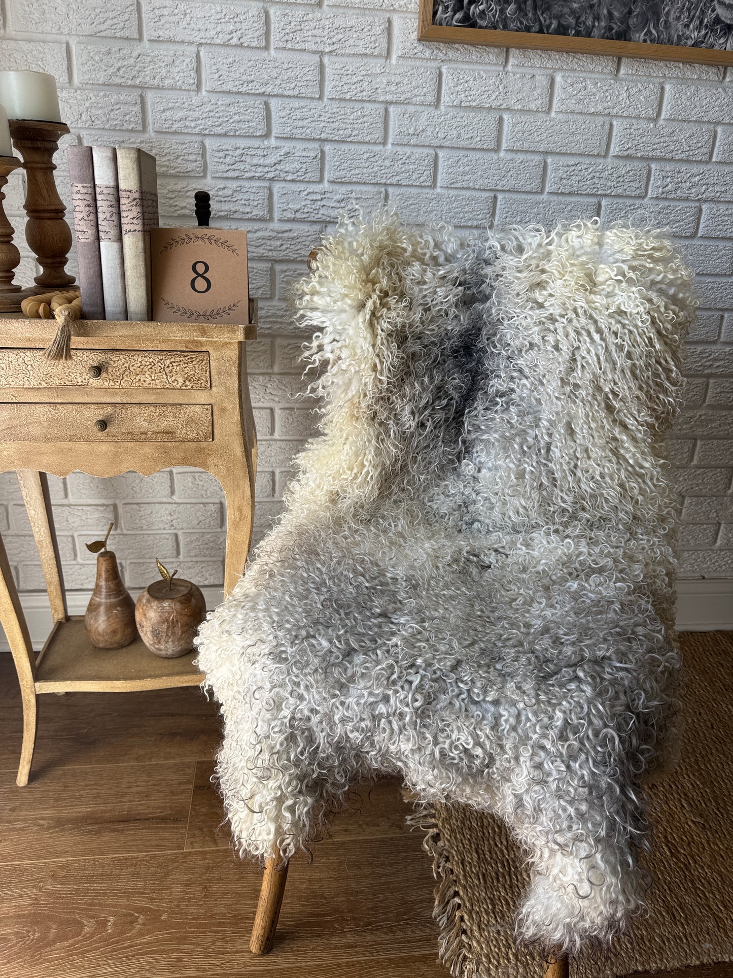 Follkee Gotland Sheepskin Rug & Couch Throw – Luxurious Natural , HandMade Curly natural beauty