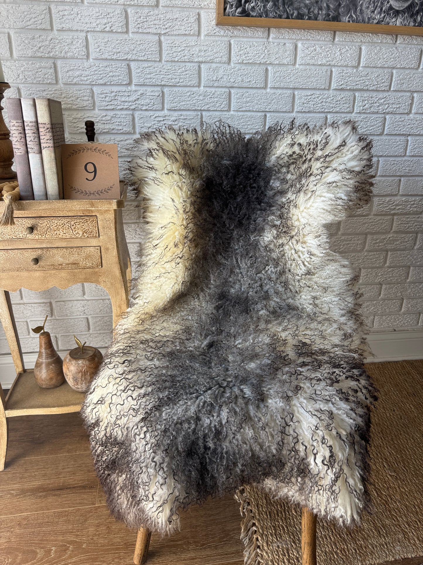 Follkee Gotland Sheepskin Rug & Couch Throw – Luxurious Natural , HandMade Curly natural beauty