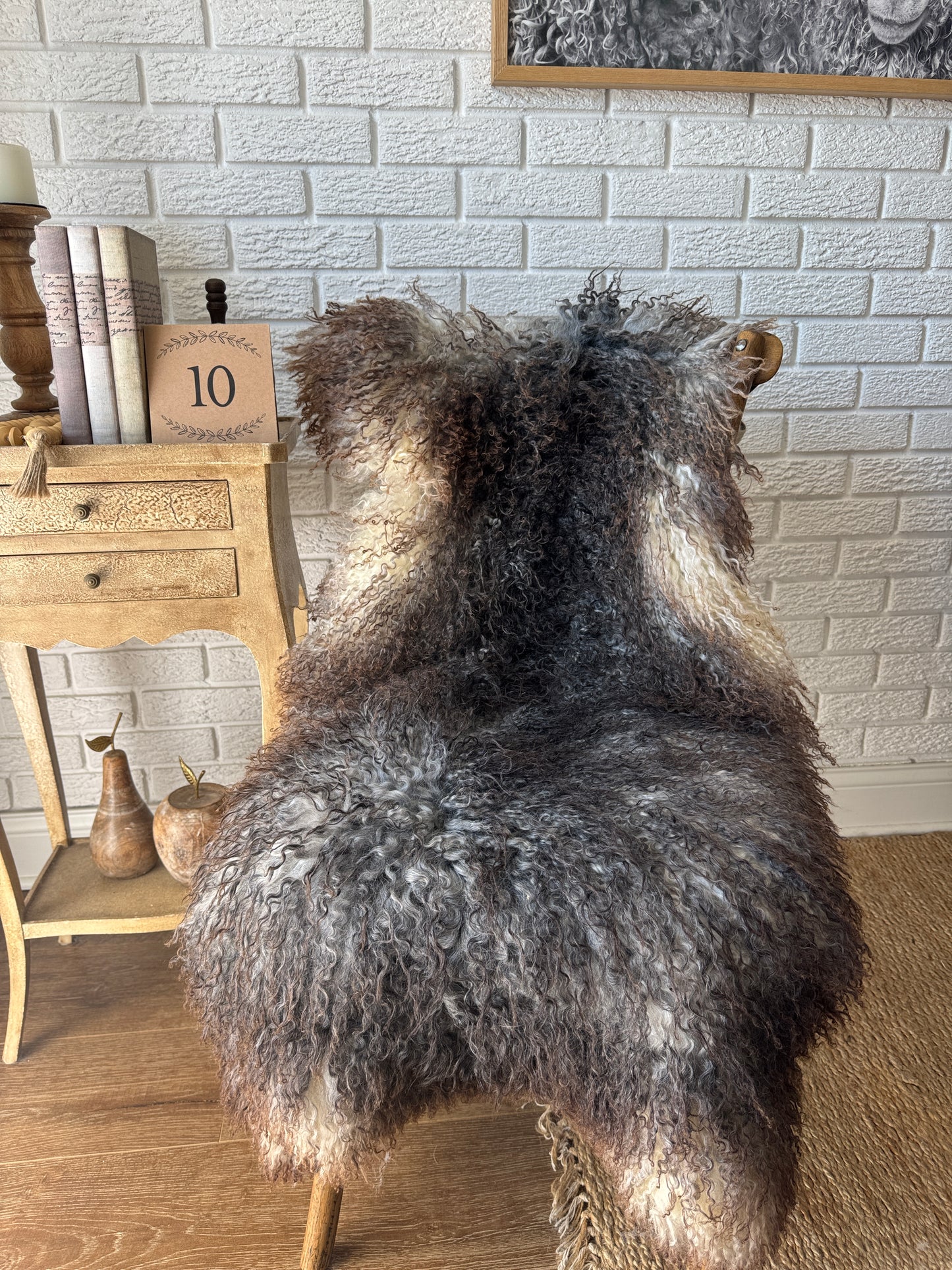 Follkee Gotland Sheepskin Rug & Couch Throw – Luxurious Natural , HandMade Curly natural beauty