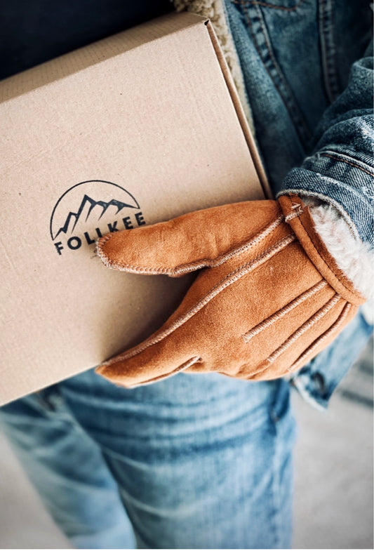 Men's Premium German Merino Sheepskin Leather Gloves – Wool Lined & Handmade